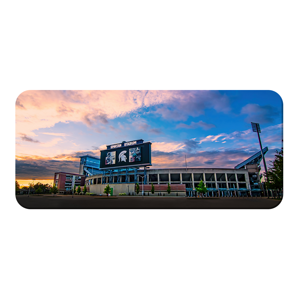 Michigan State - Sunset Spartan Stadium Panoramic - College Wall Art #Canvas