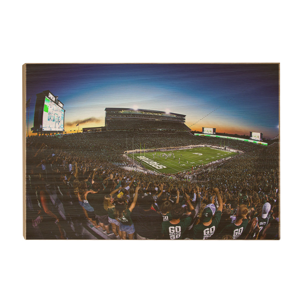 Michigan State - Go Green Go White - College Wall Art #Canvas