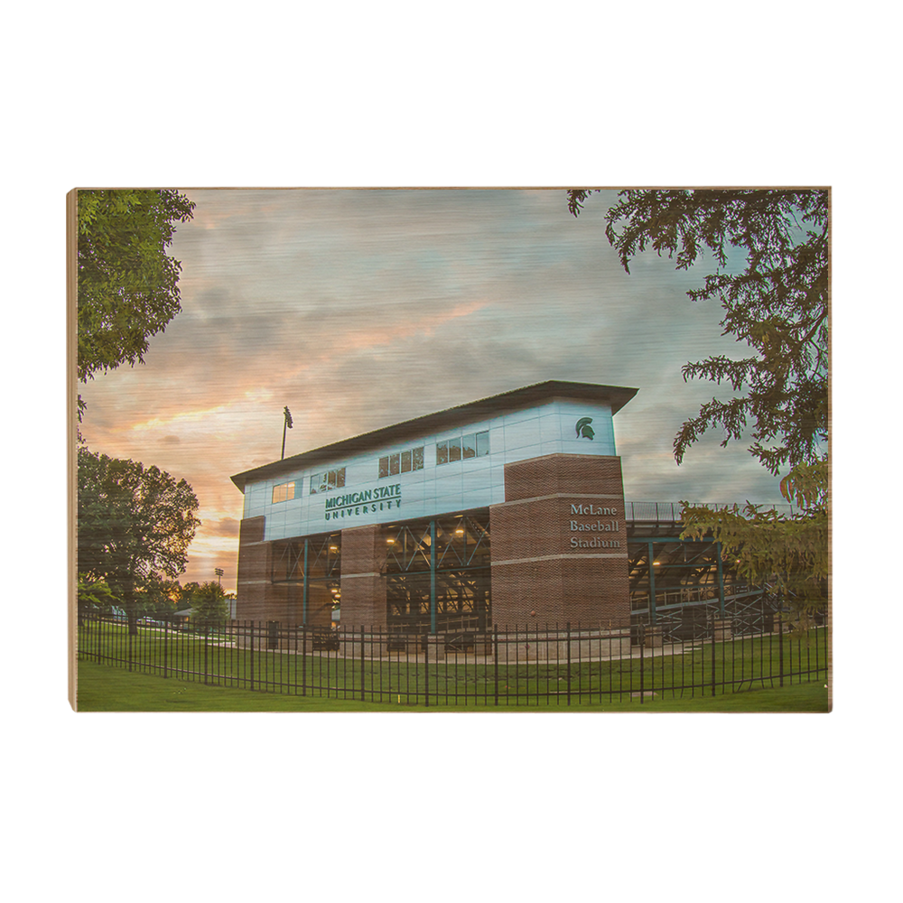 Michigan State - McLane Baseball Stadium Sunset - College Wall Art #Canvas