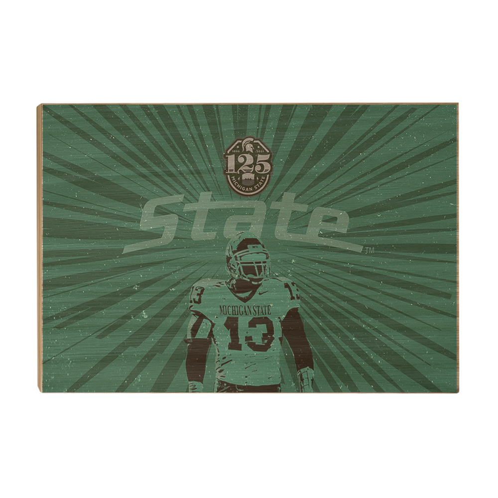 Michigan State Spartans - Retro State Football 125 Years - College Wall Art #Canvas