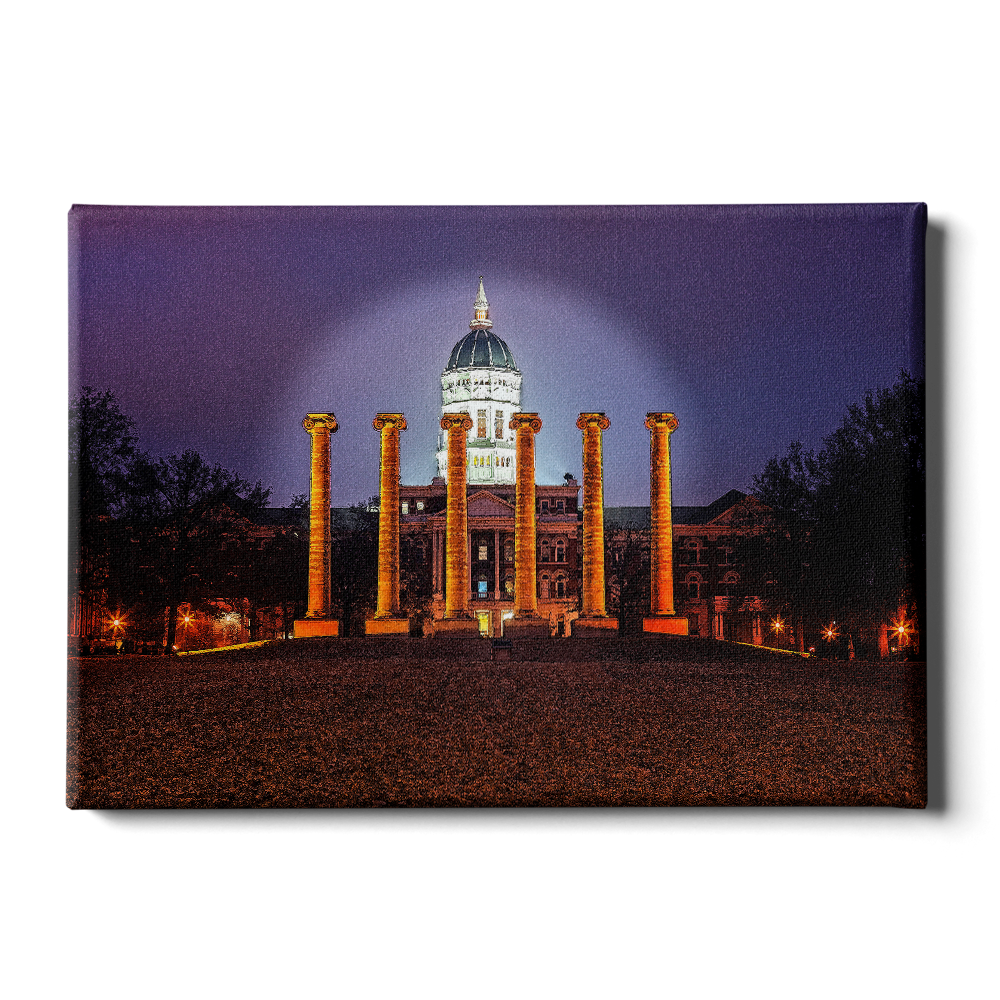 Missouri Tigers - Jesse Hall Night - College Wall Art #Canvas