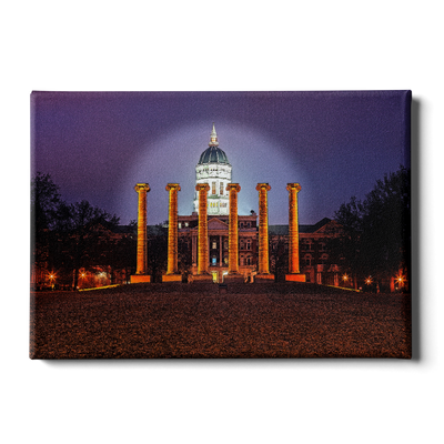 Missouri Tigers - Jesse Hall Night - College Wall Art #Canvas