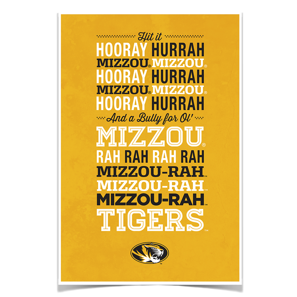 Missouri Tigers - Hooray Mizzou - College Wall Art #Canvas