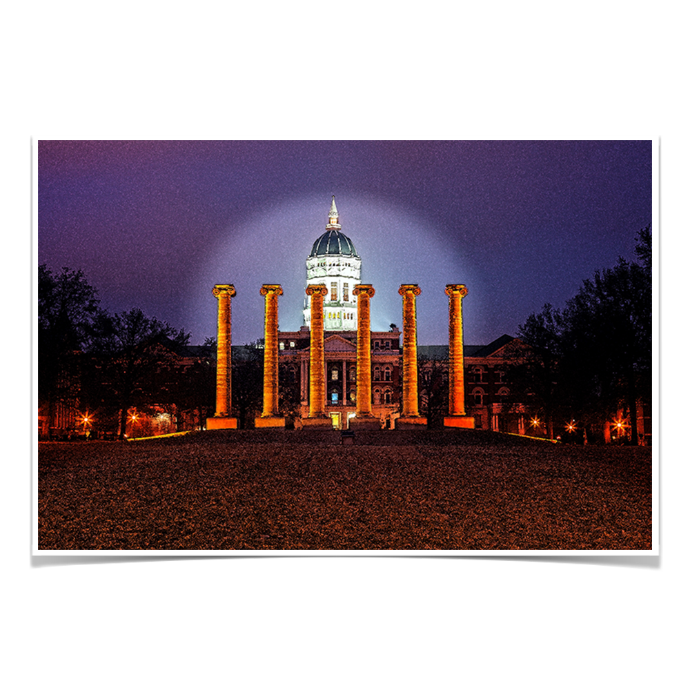 Missouri Tigers - Jesse Hall Night - College Wall Art #Canvas