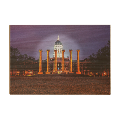 Missouri Tigers - Jesse Hall Night - College Wall Art #Wood