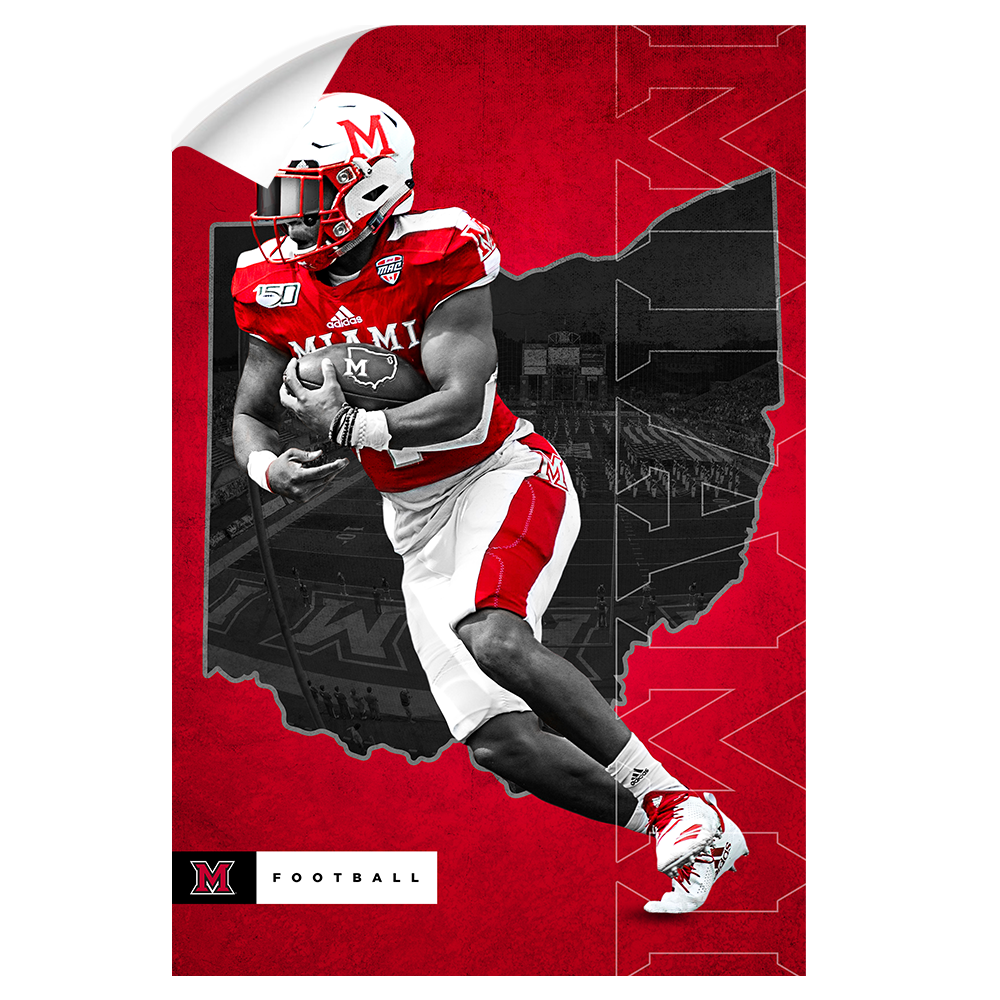 Miami RedHawks<sub>&reg;</sub> - MOH Football - College Wall Art#Canvas