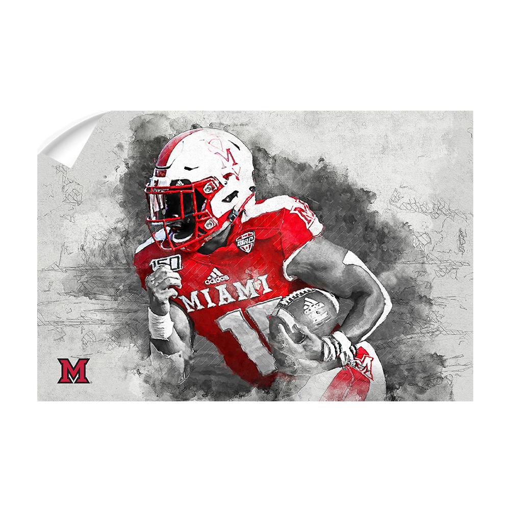 Miami RedHawks<sub>&reg;</sub> - Miami Football Paint - College Wall Art#Canvas