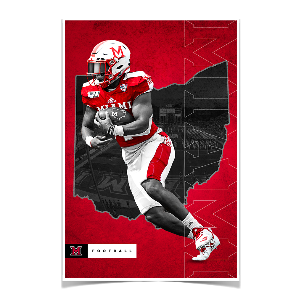 Miami RedHawks<sub>&reg;</sub> - MOH Football - College Wall Art#Canvas