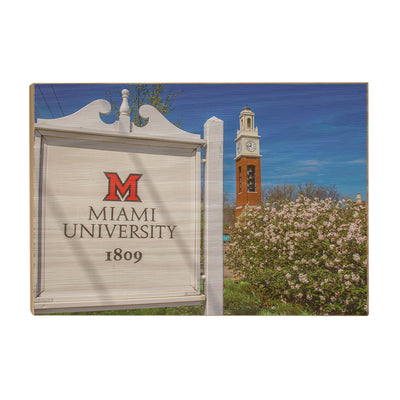 Miami RedHawks<sub>&reg;</sub> - Miami University 1809 Spring - College Wall Art #Wood