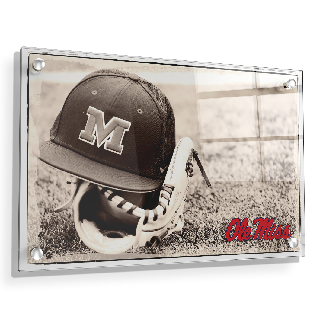 Ole Miss Rebels - Ole Miss Vintage Baseball - College Wall Art #Acrylic