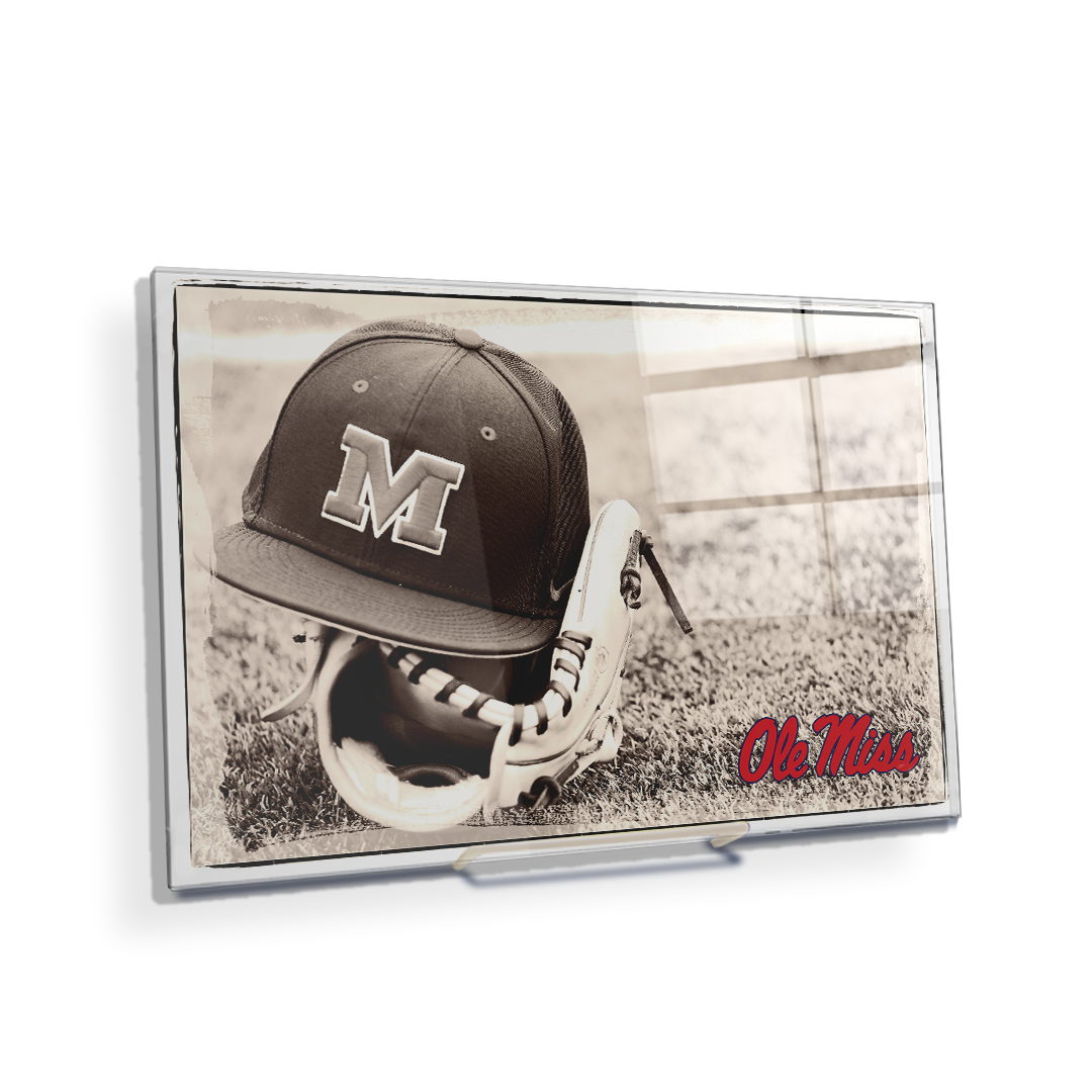 Ole Miss Rebels - Ole Miss Vintage Baseball - College Wall Art #Acrylic Mini