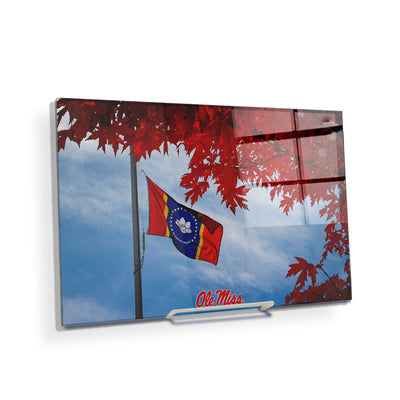 Ole Miss Rebels - Fall Magnolia State Flag - College Wall Art #Acrylic Mini