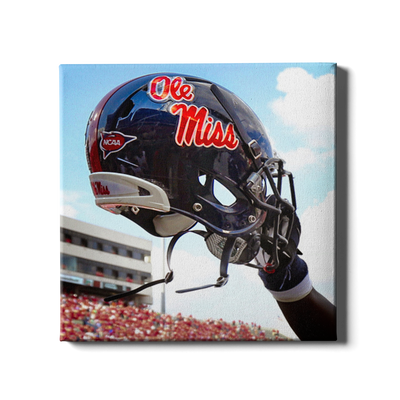 Ole Miss Rebels - Ole Miss Helmet Held High - College Wall Art #Canvas