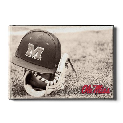 Ole Miss Rebels - Ole Miss Vintage Baseball - College Wall Art #Canvas