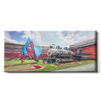 Ole Miss Rebel - Stadium Train Panoramic - College Wall Art #Canvas