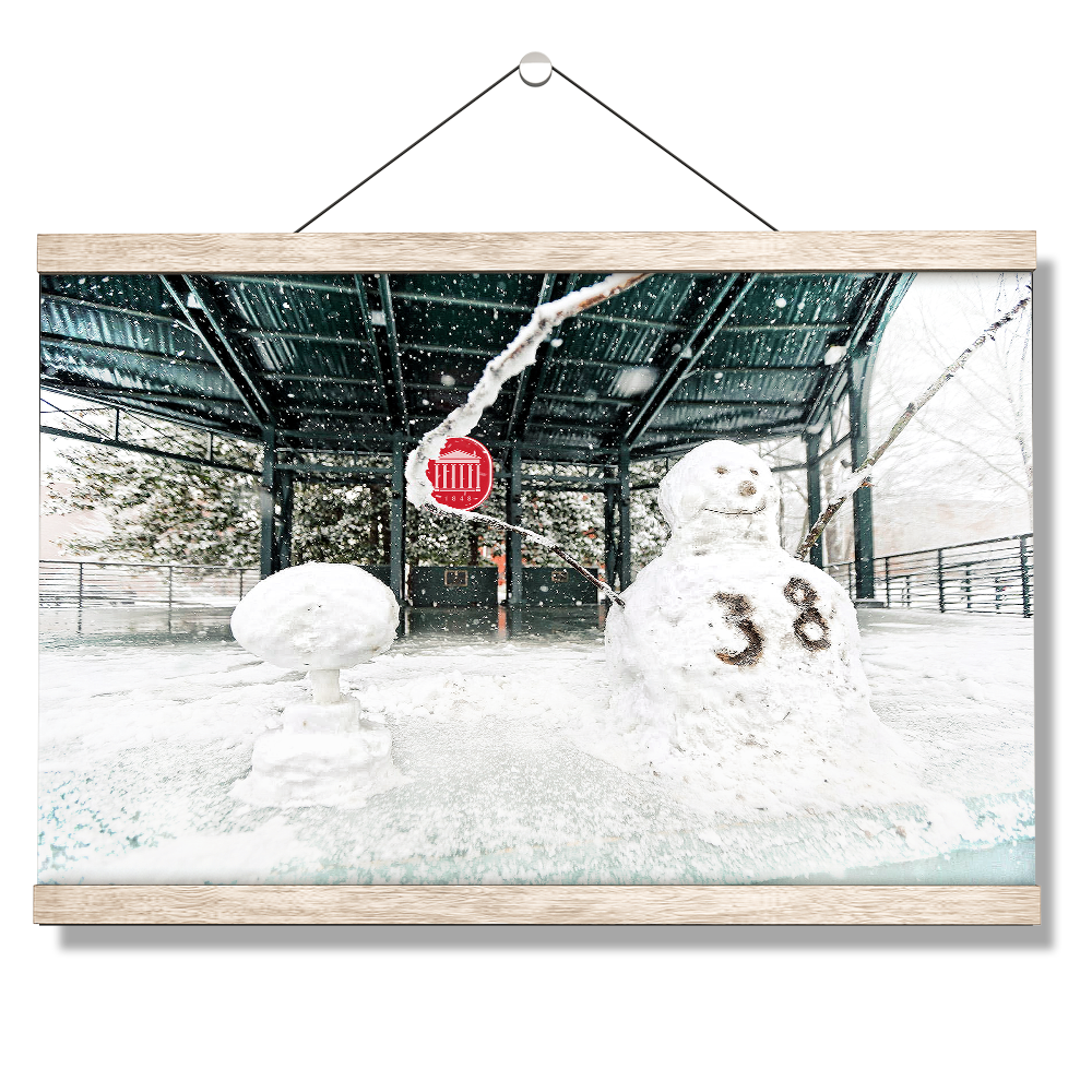 Ole Miss Rebels - Snow Day Snow Man - College Wall Art #Canvas