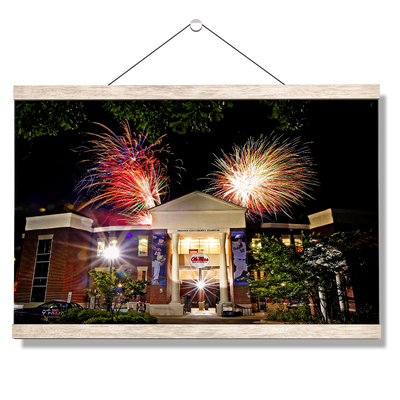 Ole Miss Rebels - Oxford University Stadium Fireworks - College Wall Art #Hanging Canvas