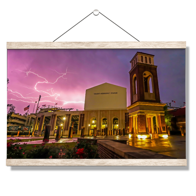 Ole Miss Rebels - Lightning Over Vaught Hemingway - College Wall Art #Hanging Canvas