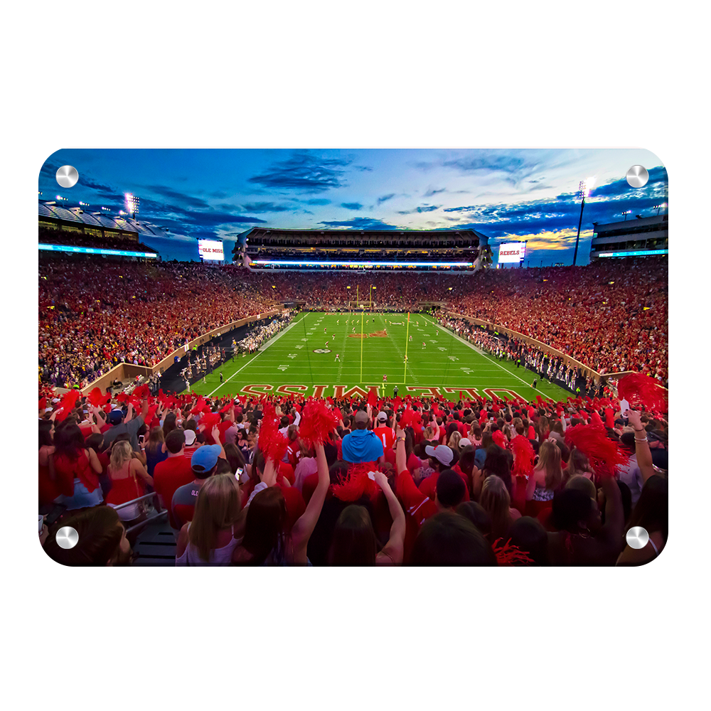 Ole Miss Rebels - Rebel Red Sunset - College Wall Art #Metal