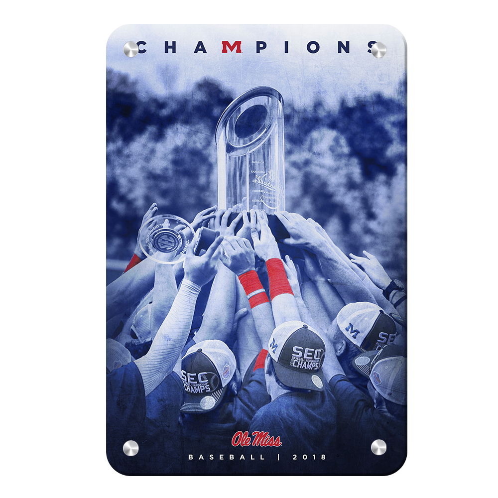 Ole Miss Rebels - SEC Baseball Champs - College Wall Art #Metal