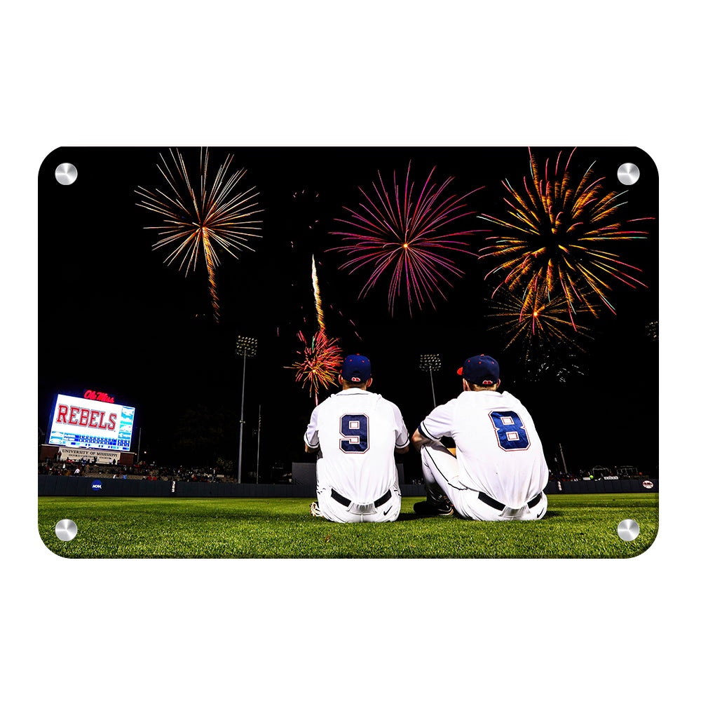 Ole Miss Rebels - Ole Miss Baseball Fireworks -College Wall Art #Canvas