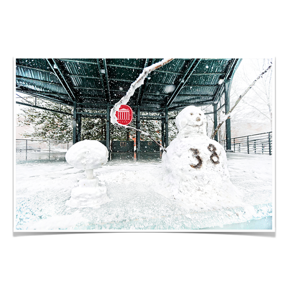 Ole Miss Rebels - Snow Day Snow Man - College Wall Art #Canvas