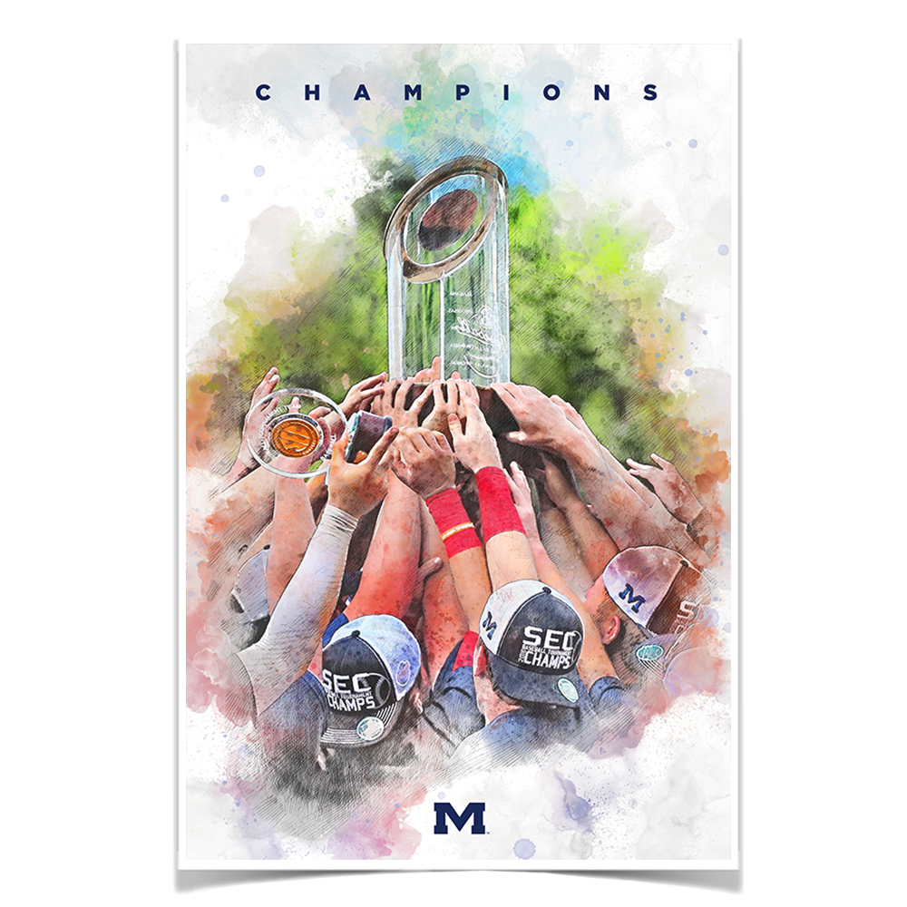 Ole Miss Rebels - SEC Champs Paint - College Wall Art #Canvas