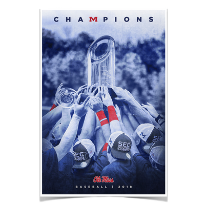 Ole Miss Rebels - SEC Baseball Champs - College Wall Art #Poster