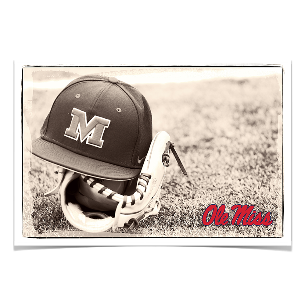 Ole Miss Rebels - Ole Miss Vintage Baseball - College Wall Art #Poster