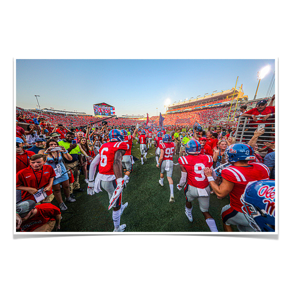 Ole Miss Rebels - Running Onto the Field - College Wall Art #Canvas