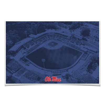 Ole Miss Rebels - Aerial Swayze Blue - College Wall Art #Poster