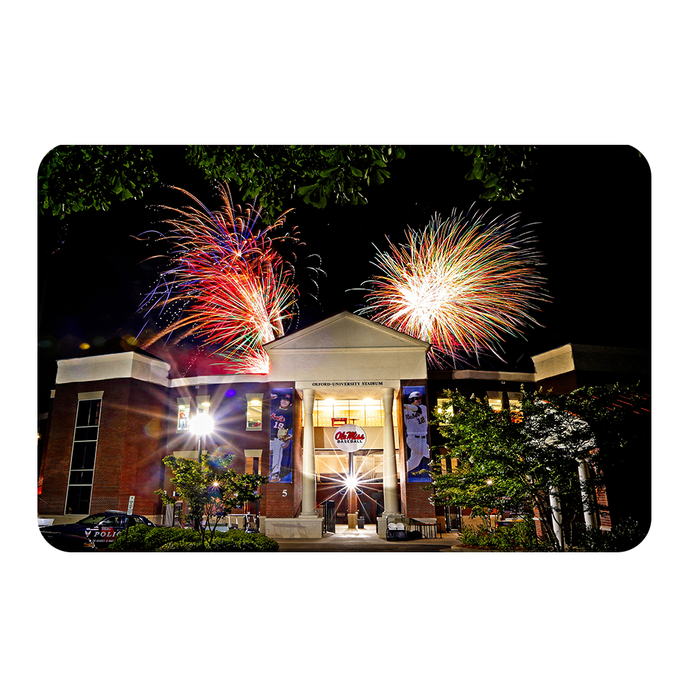 Ole Miss Rebels - Oxford University Stadium Fireworks - College Wall Art #Canvas