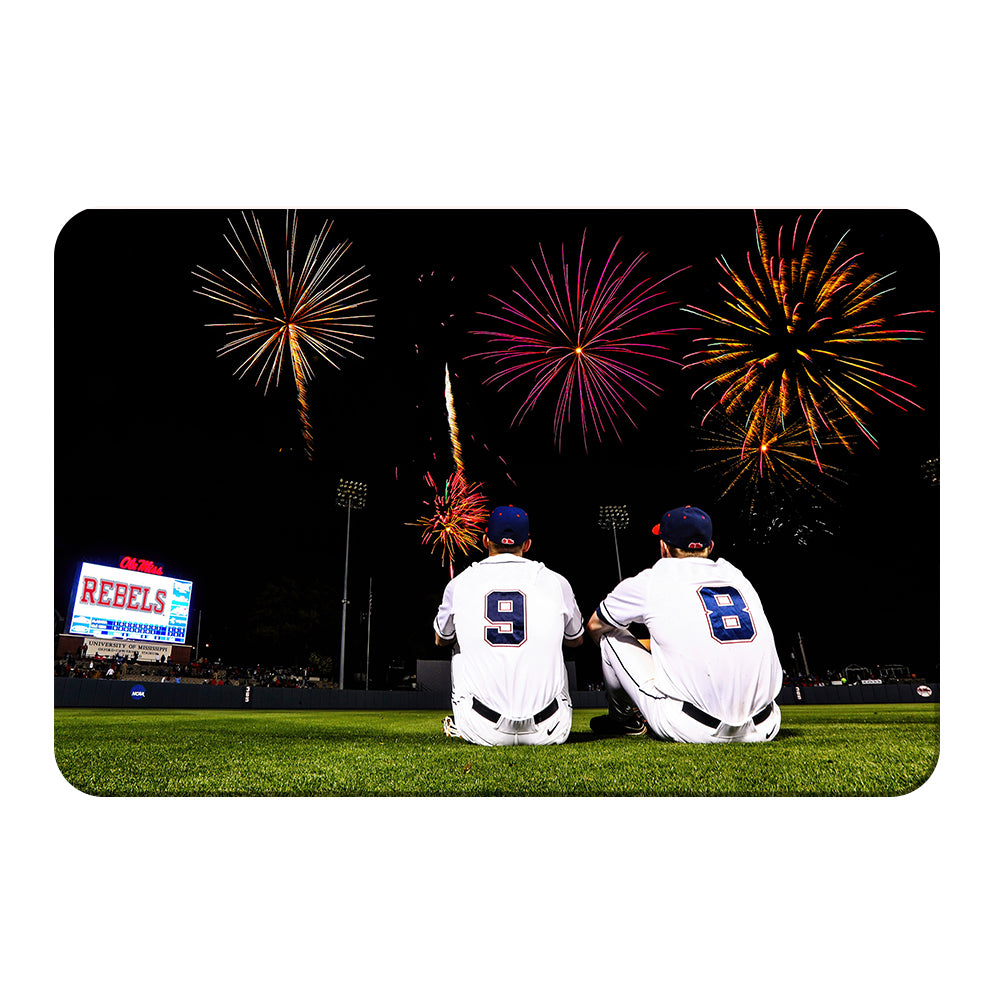 Ole Miss Rebels - Ole Miss Baseball Fireworks -College Wall Art #Canvas