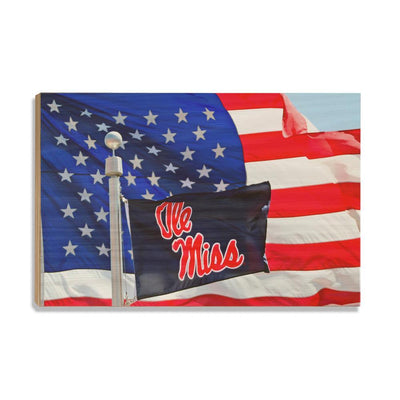 Ole Miss Rebels - Born in America - College Wall Art #Wood