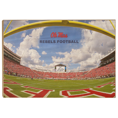 Ole Miss Rebels - End Zone Rebel Football - College Wall Art #Wood