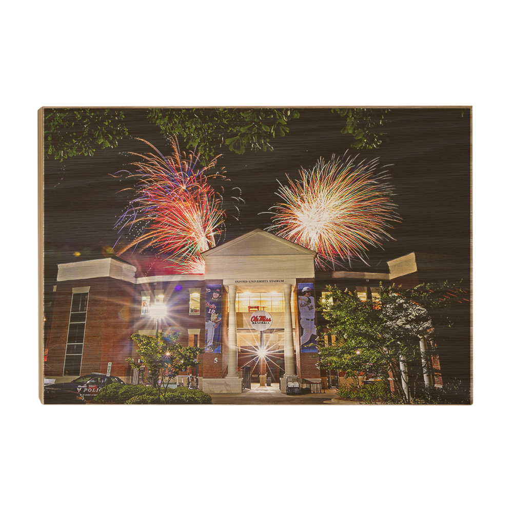 Ole Miss Rebels - Oxford University Stadium Fireworks - College Wall Art #Canvas