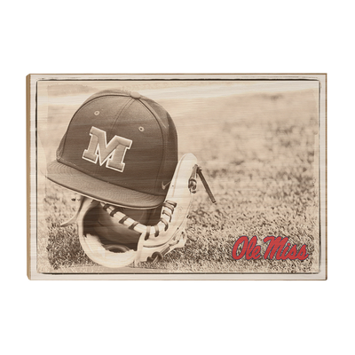 Ole Miss Rebels - Ole Miss Vintage Baseball - College Wall Art #Wood