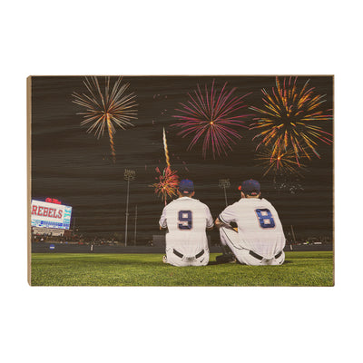 Ole Miss Rebels - Ole Miss Baseball Fireworks -College Wall Art #Wood