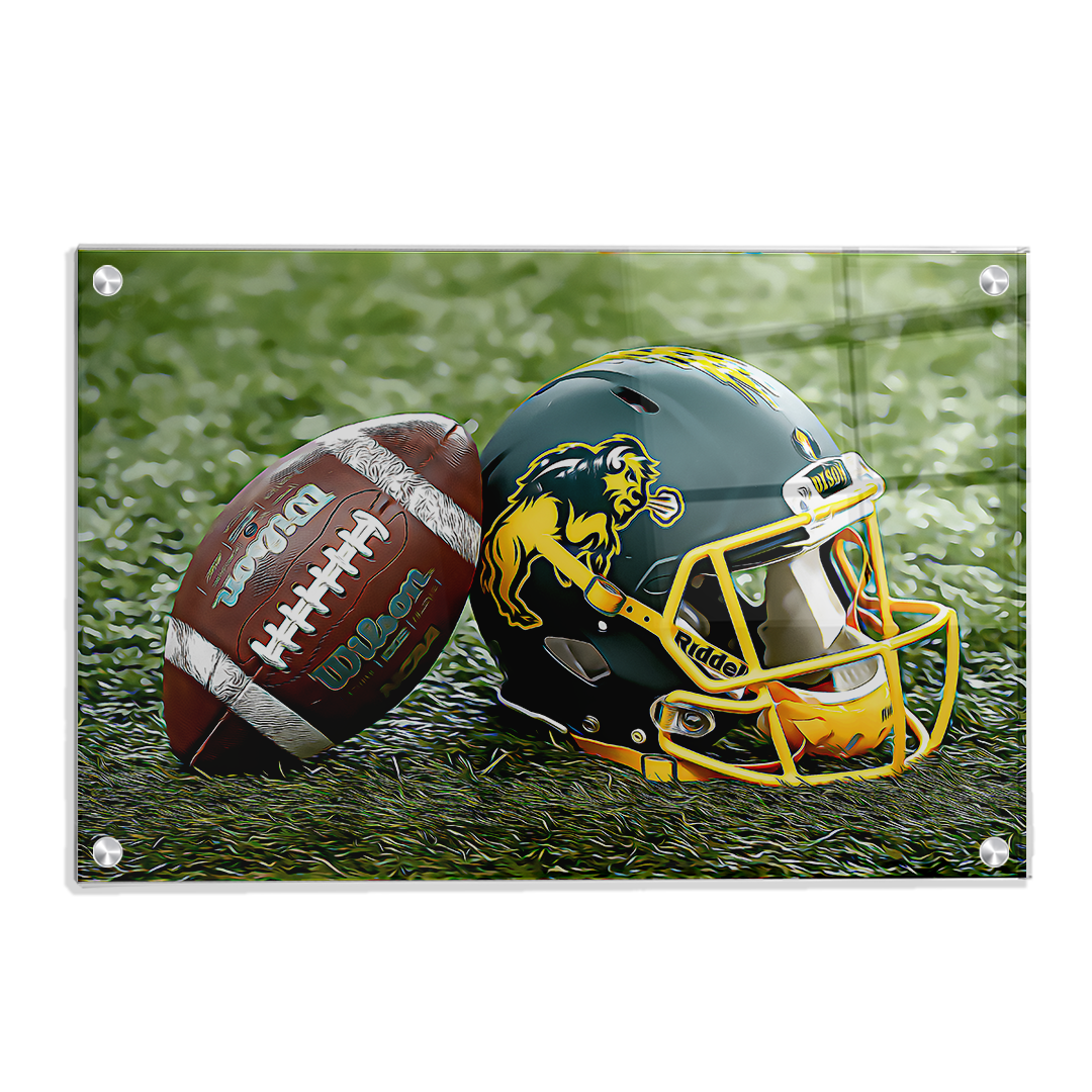 North Dakota State Bisons - Harvest Helmet - College Wall Art #Canvas