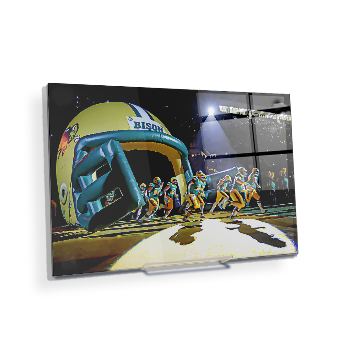 North Dakota State Bisons - Enter Bison Oil Painting - College Wall Art #Canvas