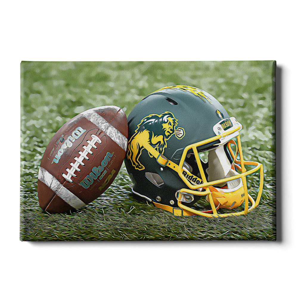 North Dakota State Bisons - Harvest Helmet - College Wall Art #Canvas