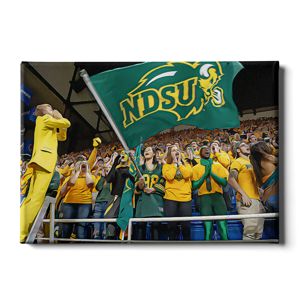 North Dakota State Bisons - NDSU Cheer Oil Paint - College Wall Art #Canvas
