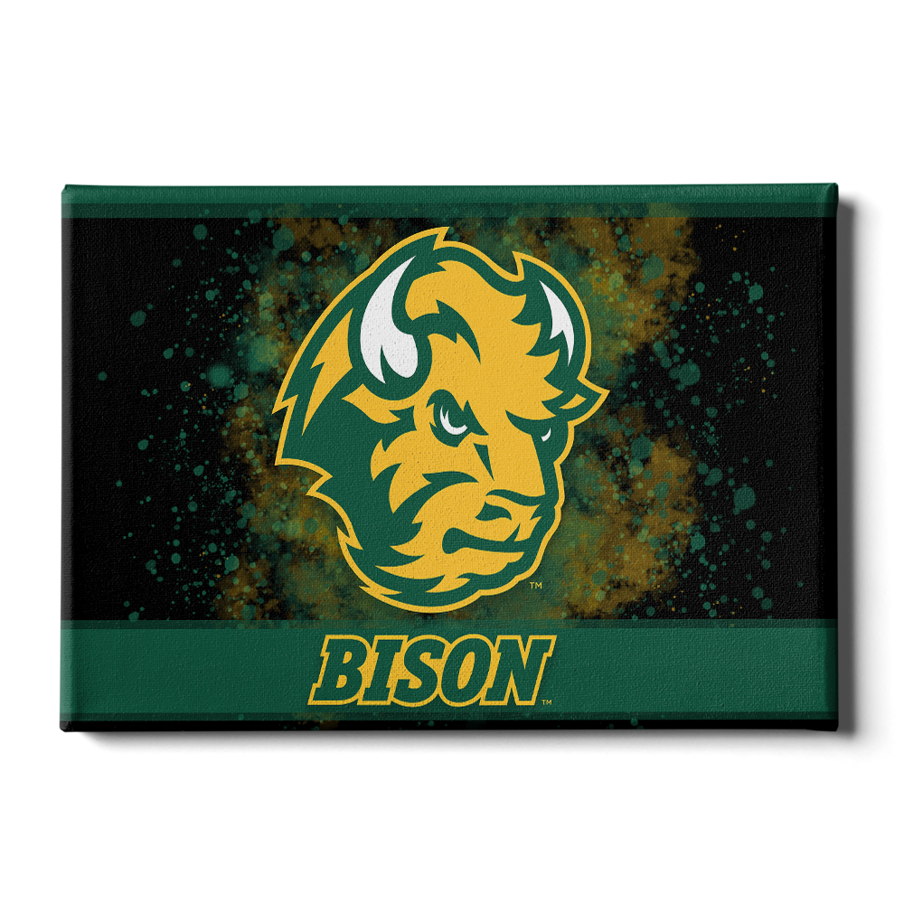 North Dakota State Bisons - Bison Art Deco - College Wall Art #Canvas