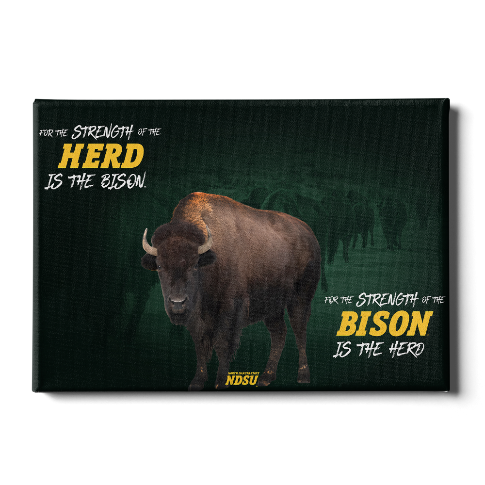 North Dakota State Bison - For the Strength of the Herd - College Wall Art #Canvas