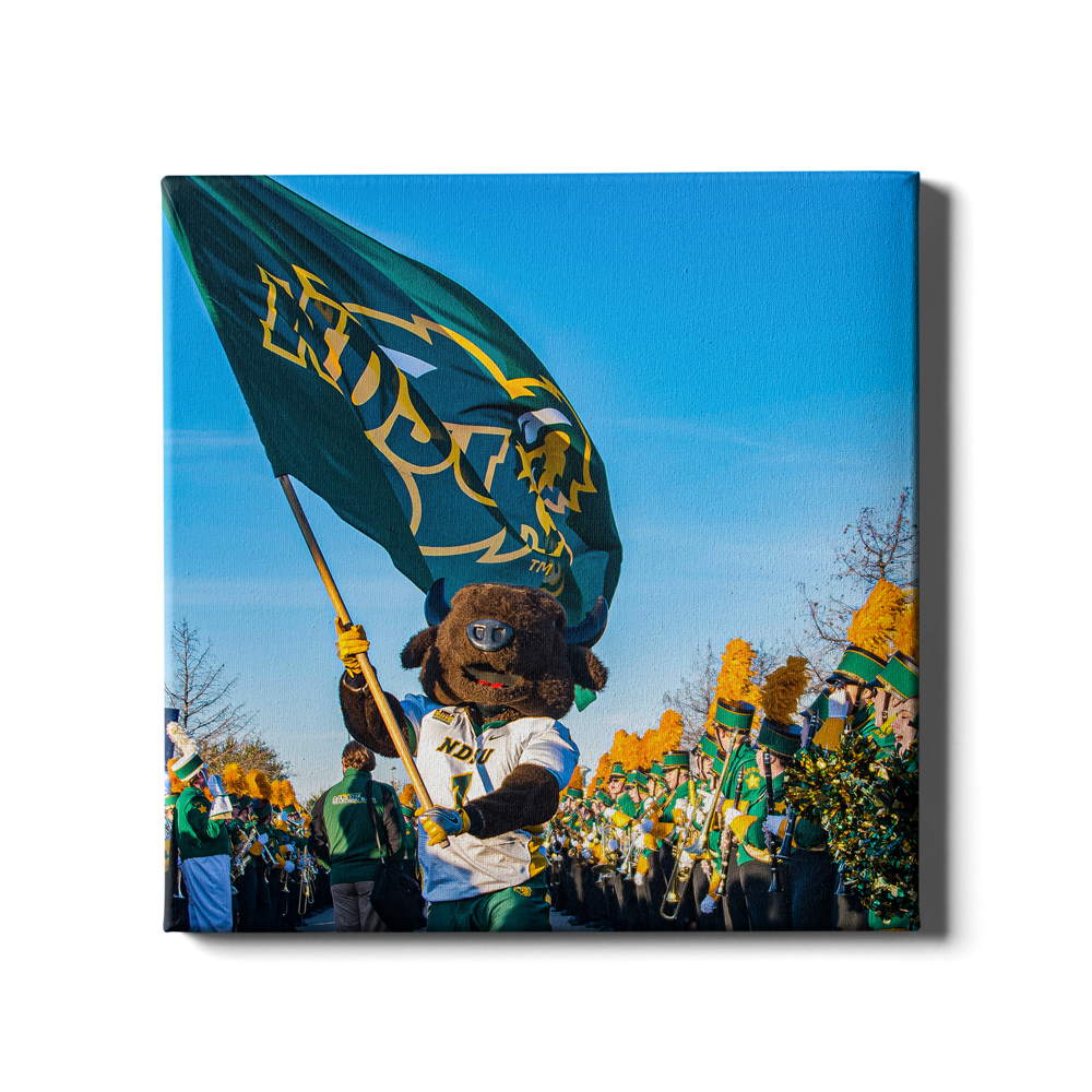 North Dakota State Bisons - Thundar Team Walk - College Wall Art #Canvas