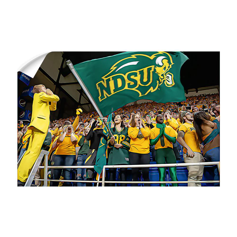 North Dakota State Bisons - NDSU Cheer Oil Paint - College Wall Art #Canvas