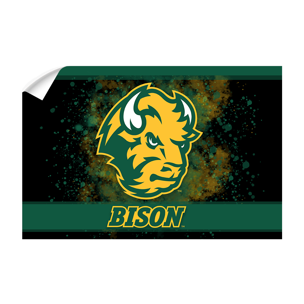 North Dakota State Bisons - Bison Art Deco - College Wall Art #Canvas