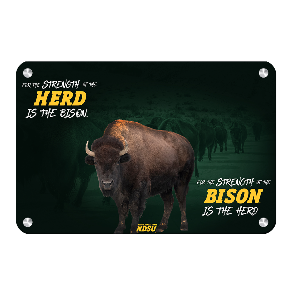 North Dakota State Bison - For the Strength of the Herd - College Wall Art #Canvas