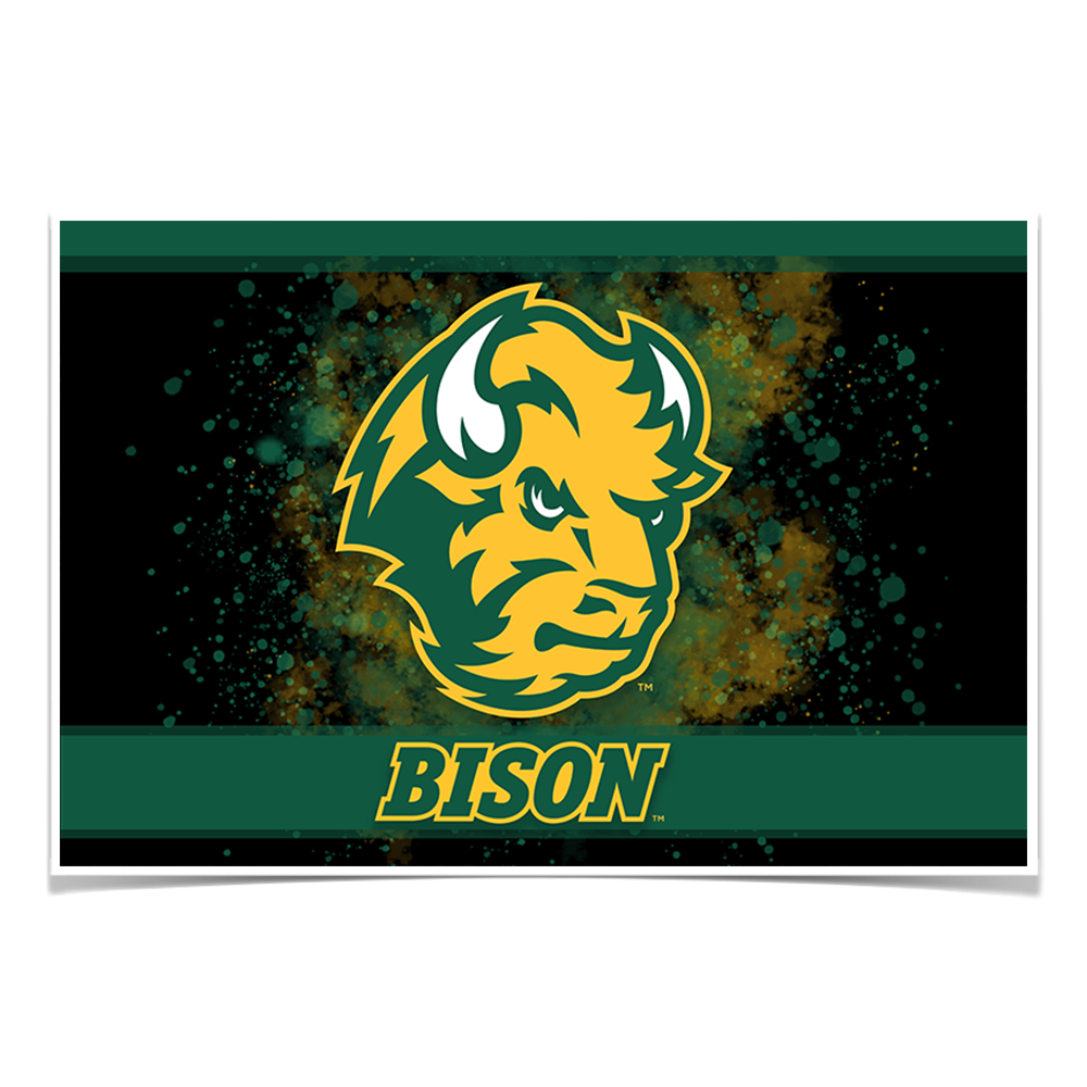 North Dakota State Bisons - Bison Art Deco - College Wall Art #Canvas