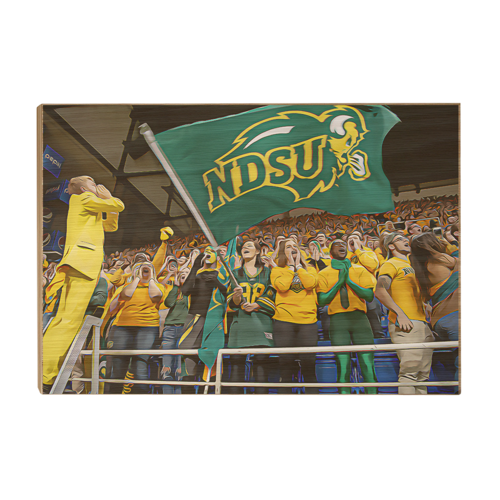 North Dakota State Bisons - NDSU Cheer Oil Paint - College Wall Art #Canvas
